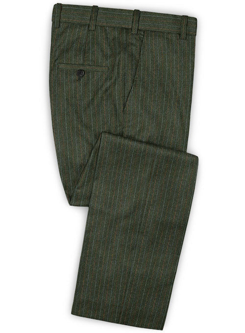 Caccioppoli Dapper Dandy Didena Forest Green Wool Pants - StudioSuits