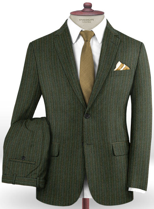 Caccioppoli Dapper Dandy Didena Forest Green Wool Suit - StudioSuits