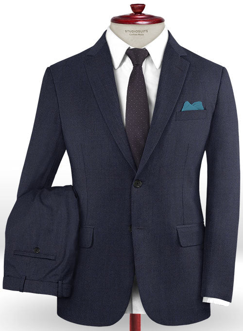 Caccioppoli Dapper Dandy Duffon Blue Wool Suit - StudioSuits