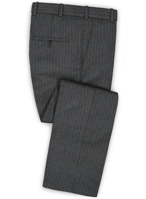 Caccioppoli Dapper Dandy Fione Charcoal Wool Pants - StudioSuits