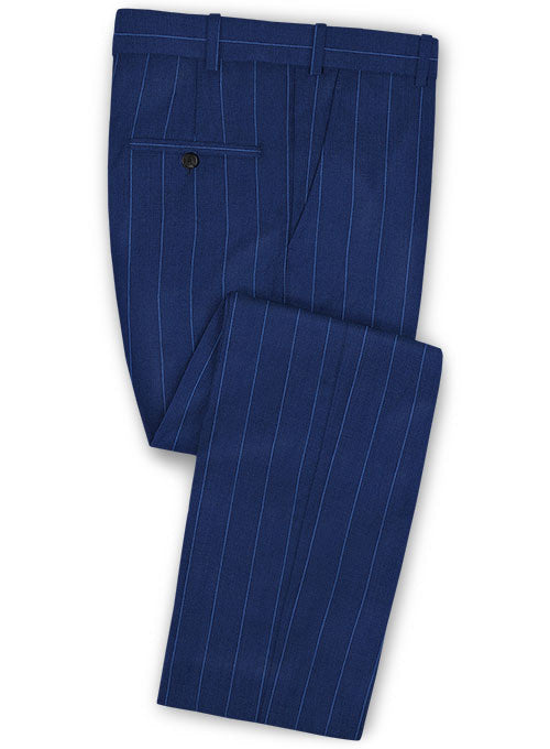 Caccioppoli Dapper Dandy Havssi Blue Wool Pants - StudioSuits