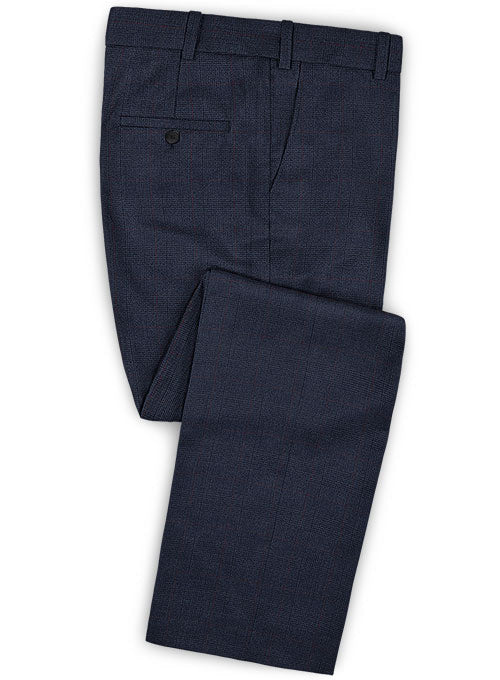 Caccioppoli Dapper Dandy Inato Glen Blue Wool Pants - StudioSuits