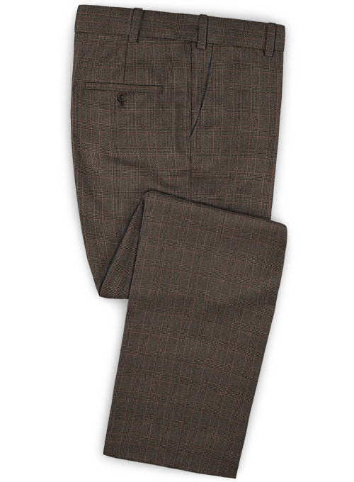 Caccioppoli Dapper Dandy Ingel Brown Wool Pants - StudioSuits