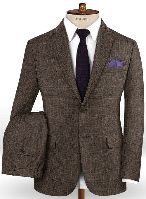 Caccioppoli Dapper Dandy Ingel Brown Wool Suit - StudioSuits