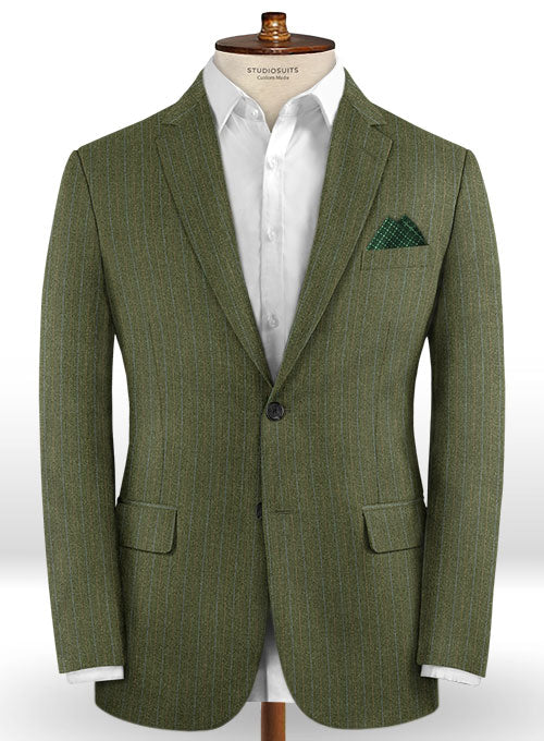 Caccioppoli Dapper Dandy Iniesa Seaweed Green Wool Suit - StudioSuits