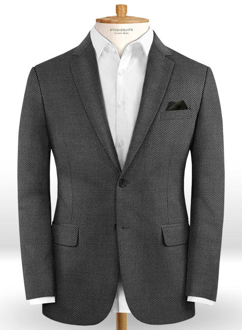 Caccioppoli Dapper Dandy Muiz Birdseye Gray Wool Jacket - StudioSuits