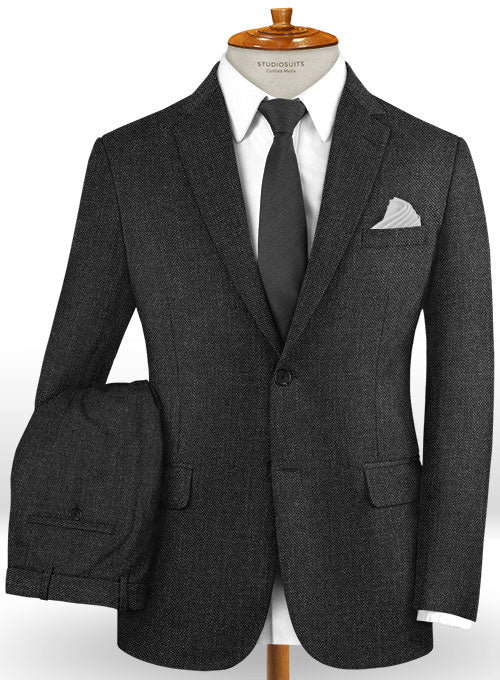 Caccioppoli Dapper Dandy Nedro Charcoal Wool Suit - StudioSuits