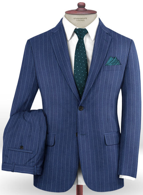 Caccioppoli Dapper Dandy Parbo Blue Wool Suit - StudioSuits