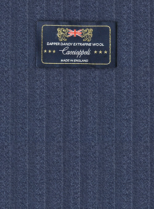 Caccioppoli Dapper Dandy Rienza Blue Wool Jacket - StudioSuits