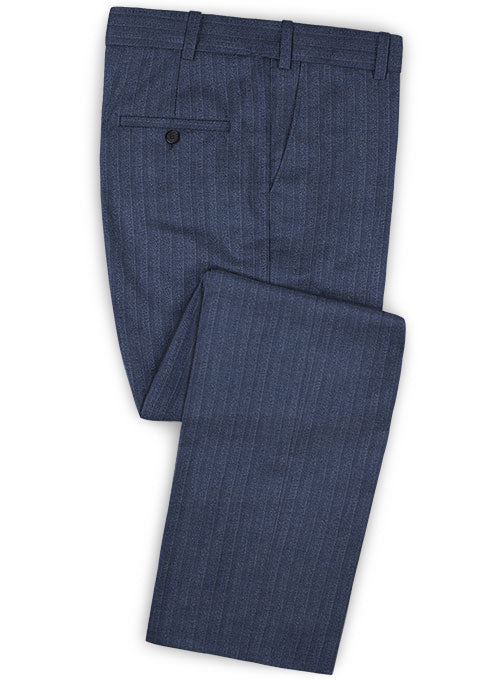 Caccioppoli Dapper Dandy Rienza Blue Wool Pants - StudioSuits
