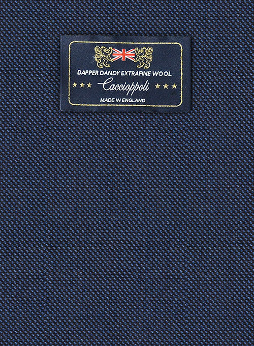 Caccioppoli Dapper Dandy Rupana Birdseye Blue Wool Jacket - StudioSuits