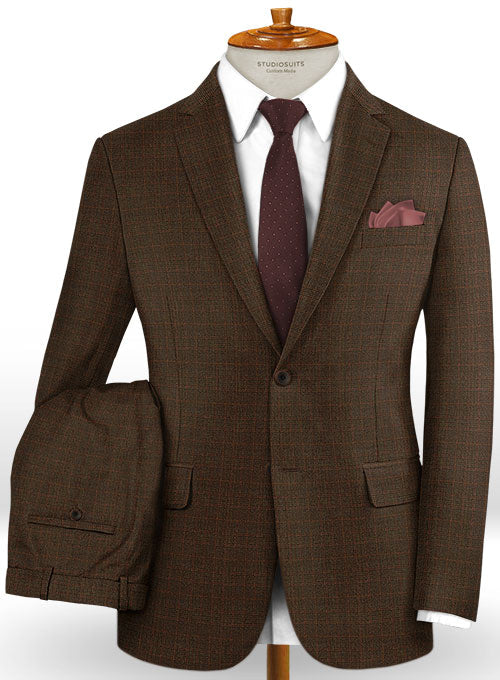 Caccioppoli Dapper Dandy Sortez Dark Brown Wool Suit - StudioSuits