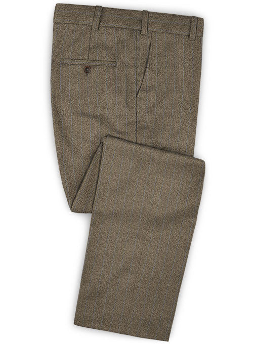 Caccioppoli Dapper Dandy Tafa Brown Wool Pants - StudioSuits