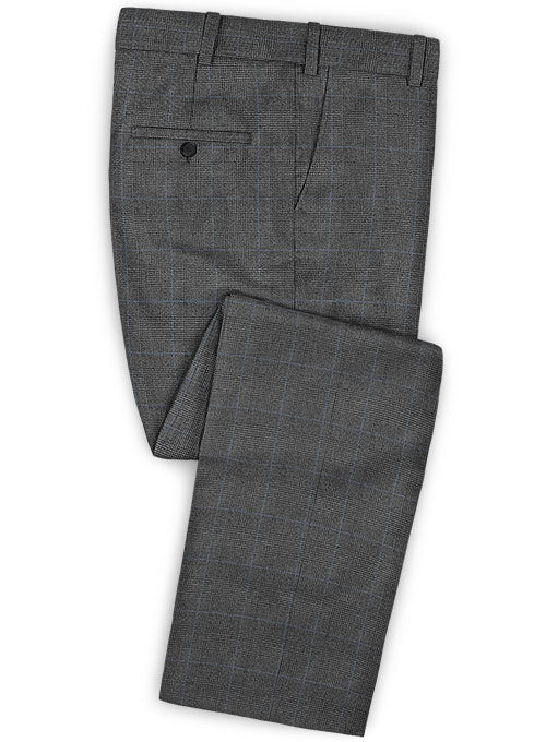 Caccioppoli Dapper Dandy Varto Glen Gray Wool Pants - StudioSuits