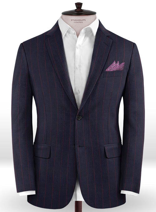 Caccioppoli Dapper Dandy Yanti Dark Blue Wool Jacket - StudioSuits