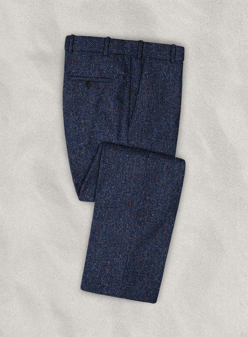 Caccioppoli Donegal Blue Tweed Pants - StudioSuits