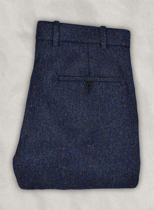 Caccioppoli Donegal Blue Tweed Pants - StudioSuits