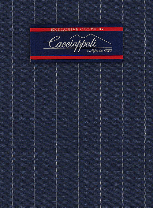 Caccioppoli Fresco Wool Blue Artici Pants - StudioSuits