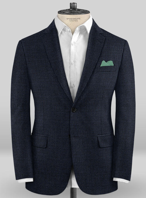 Caccioppoli Fresco Wool Blue Dimati Jacket - StudioSuits