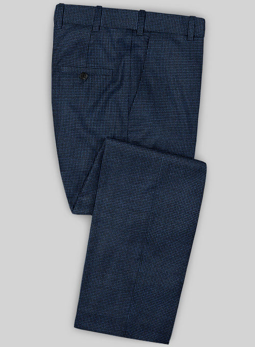Caccioppoli Fresco Wool Blue Feorra Pants - StudioSuits