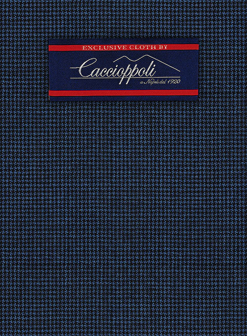 Caccioppoli Fresco Wool Blue Feorra Pants - StudioSuits