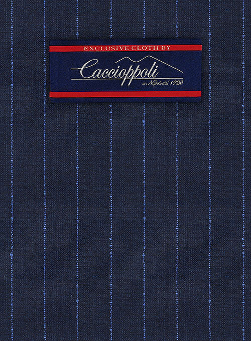 Caccioppoli Fresco Wool Blue Pricco Suit - StudioSuits