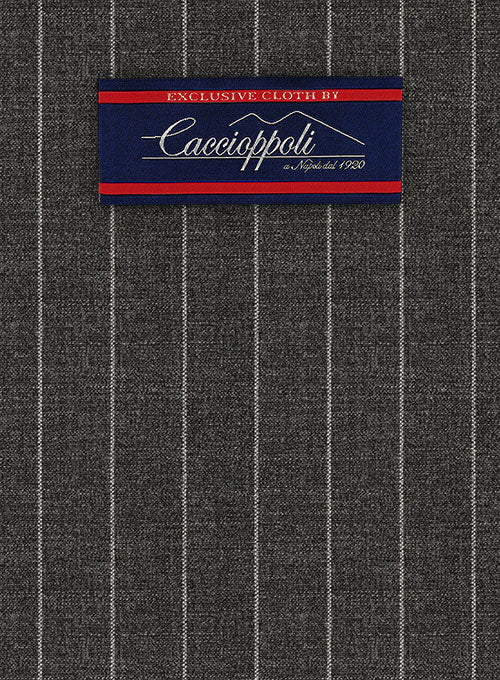 Caccioppoli Fresco Wool Gray Ninso Jacket - StudioSuits