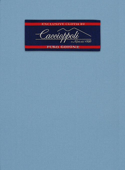 Caccioppoli Cotton Gabardine Mineral Blue Jacket - StudioSuits