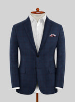 Caccioppoli Lavide Glen Blue Wool Jacket - StudioSuits