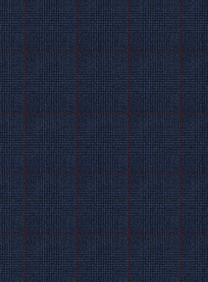Caccioppoli Lavide Glen Blue Wool Pants - StudioSuits