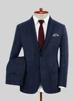 Caccioppoli Lavide Glen Blue Wool Suit - StudioSuits