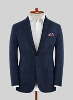 Caccioppoli Lavide Glen Blue Wool Suit - StudioSuits