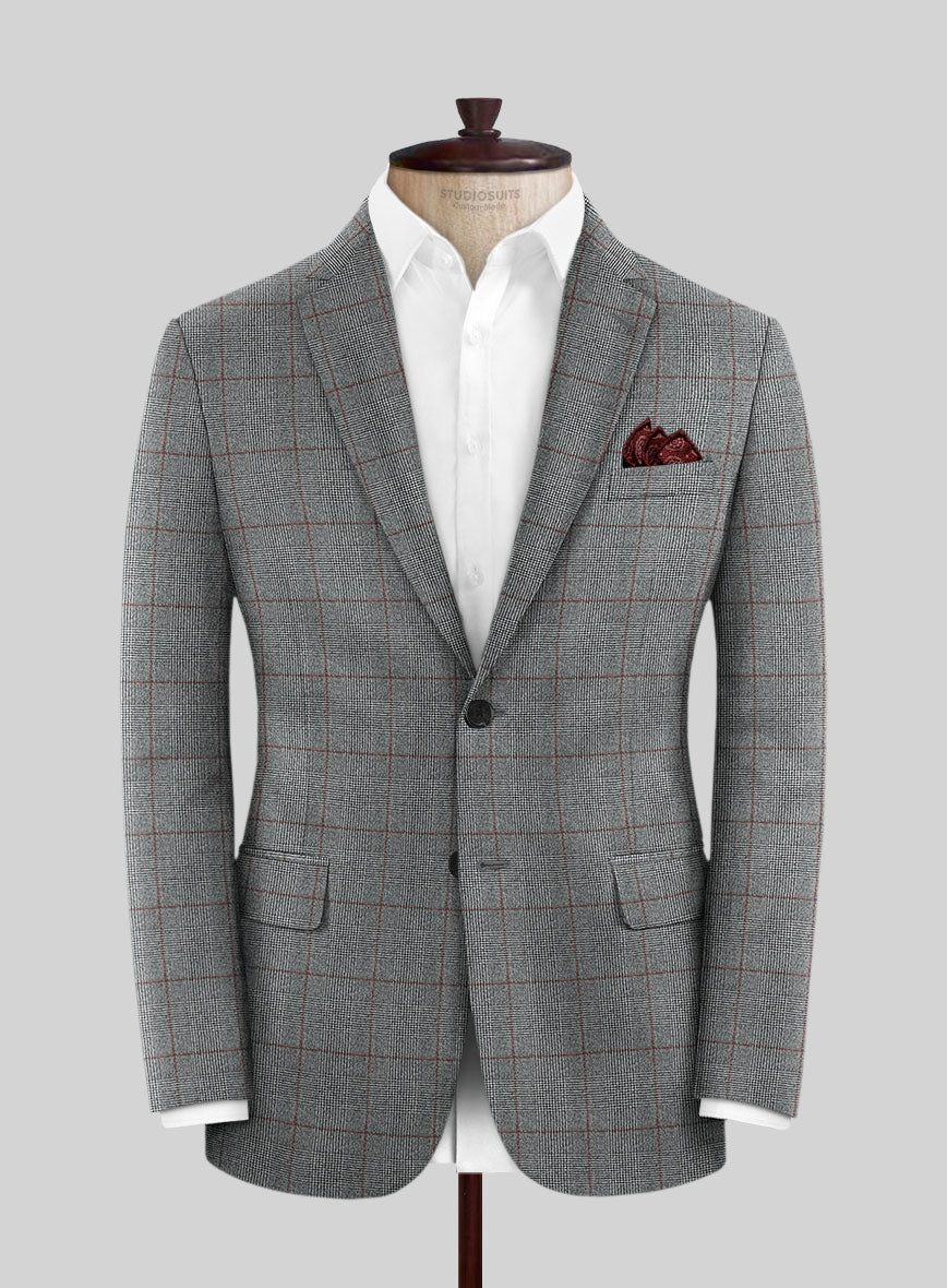 Caccioppoli Milaci Glen Gray Wool Jacket - StudioSuits