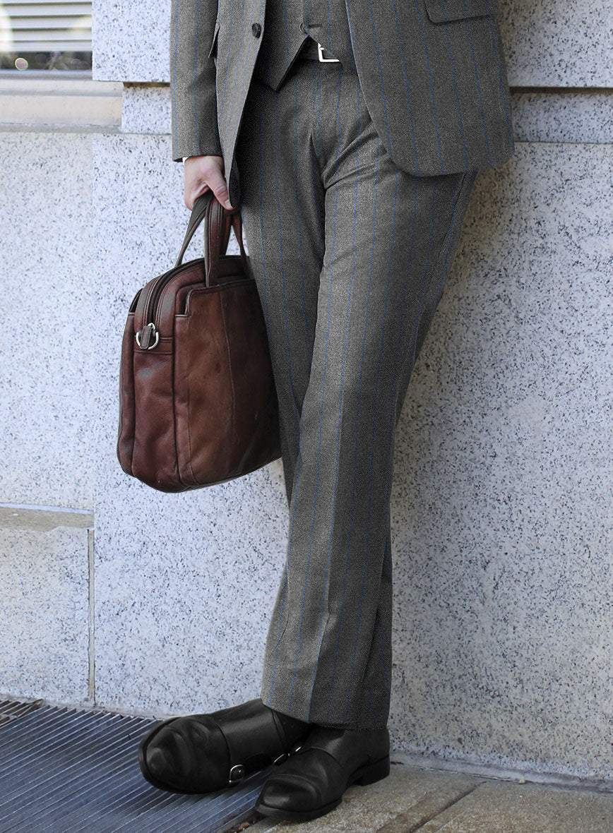 Caccioppoli Nevro Gray Wool Pants - StudioSuits