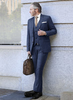 Caccioppoli Nuoa Blue Wool Suit - StudioSuits