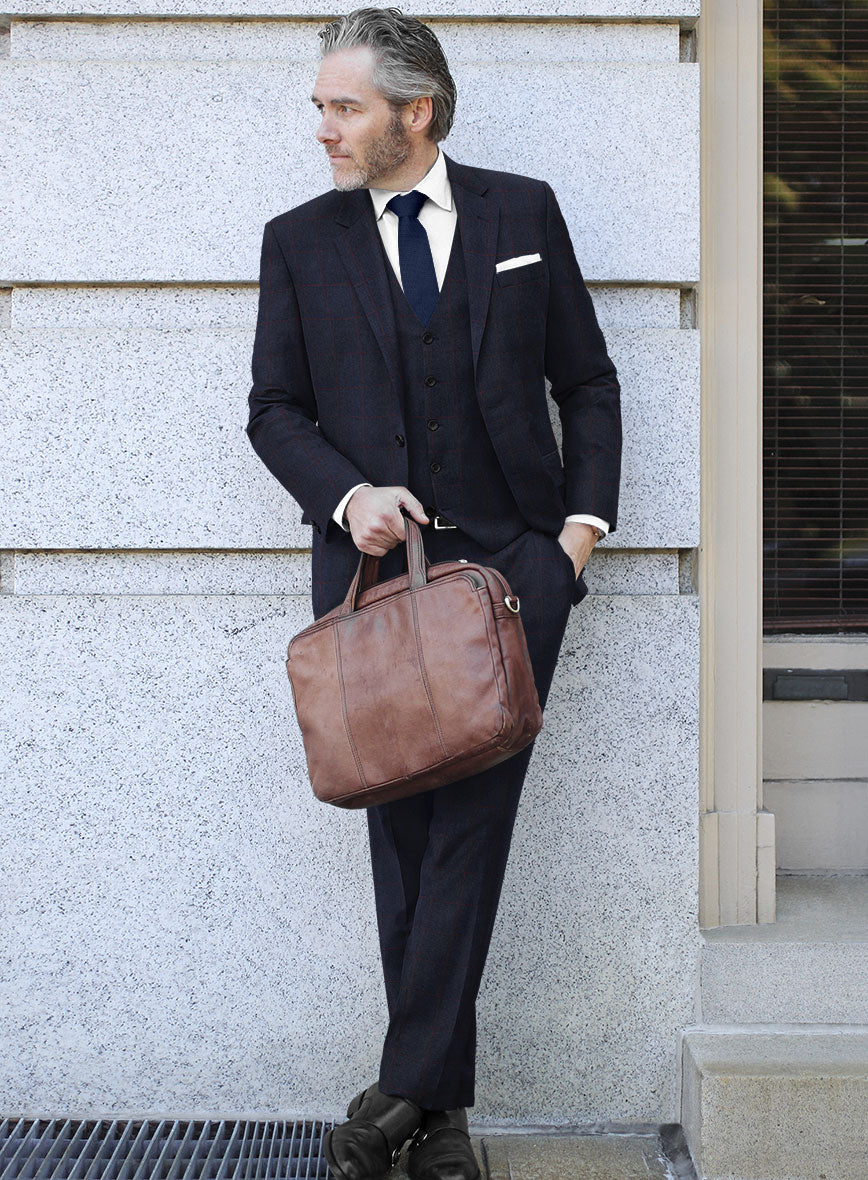 Caccioppoli Rorati Navy Blue Wool Suit - StudioSuits