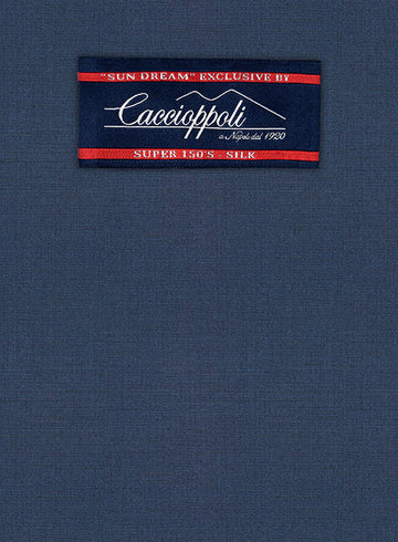 Caccioppoli Sun Dream Amango Flat Blue Wool Silk Suit - StudioSuits