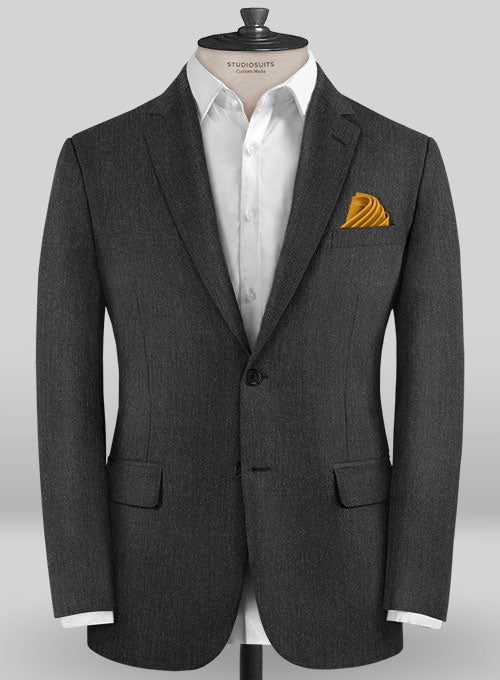 Caccioppoli Sun Dream Charcoal Wool Silk Jacket - StudioSuits