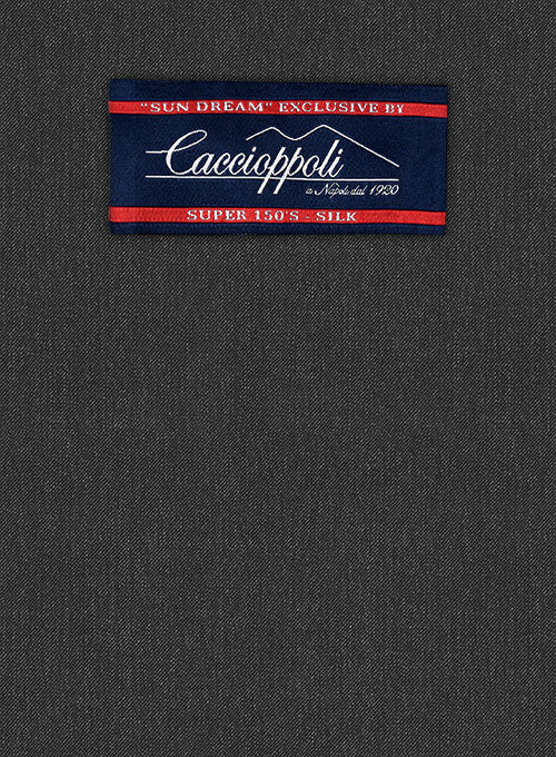 Caccioppoli Sun Dream Charcoal Wool Silk Jacket - StudioSuits
