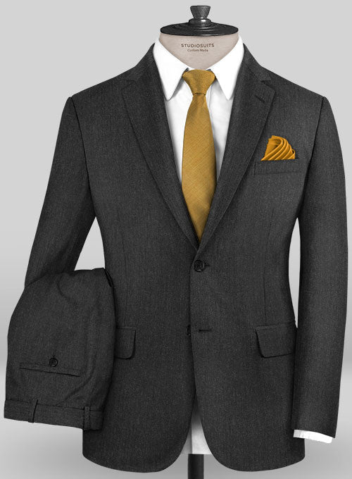 Caccioppoli Sun Dream Charcoal Wool Silk Suit - StudioSuits