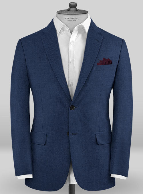 Caccioppoli Sun Dream Garcie Bottle Blue Wool Silk Jacket - StudioSuits