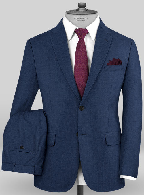 Caccioppoli Sun Dream Garcie Bottle Blue Wool Silk Suit - StudioSuits