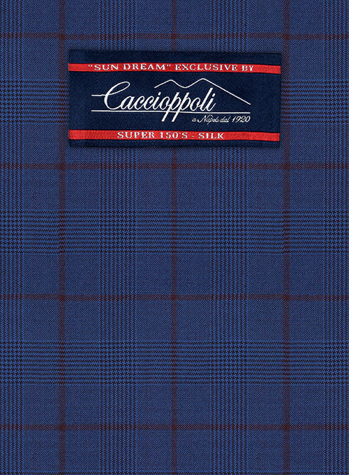 Caccioppoli Sun Dream Garlo Blue Wool Silk Suit - StudioSuits