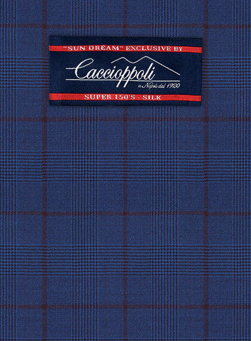 Caccioppoli Sun Dream Garlo Blue Wool Silk Suit - StudioSuits