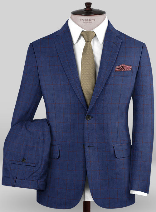 Caccioppoli Sun Dream Garlo Blue Wool Silk Suit - StudioSuits