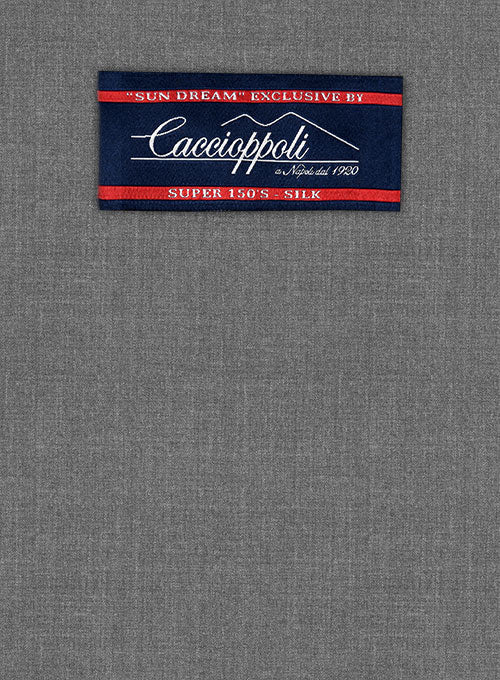 Caccioppoli Sun Dream Gray Wool Silk Jacket - StudioSuits