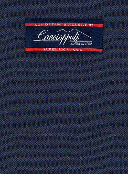 Caccioppoli Sun Dream Loggi Blue Wool Silk Jacket - StudioSuits