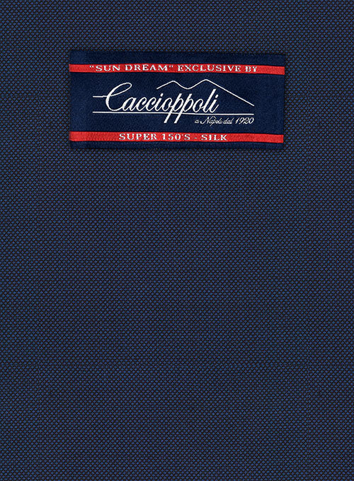Caccioppoli Sun Dream Loggi Blue Wool Silk Suit - StudioSuits