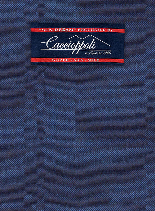 Caccioppoli Sun Dream Pallo Blue Wool Silk Jacket - StudioSuits
