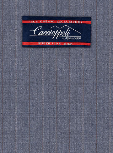 Caccioppoli Sun Dream Polico Blue Wool Silk Jacket - StudioSuits